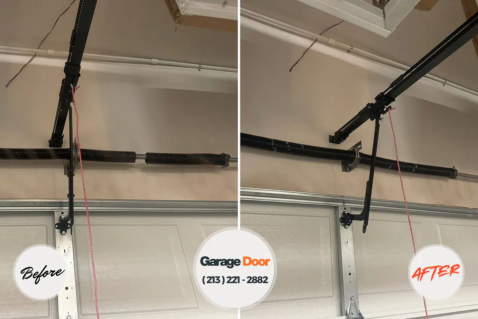 Before and after: garage door repair The Village of Indian Hill, OH